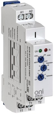 Реле температурное OTR-01 1 конт. 24-240В AC/DC ONI OTR-01-ACDC24-240V - фото 243669