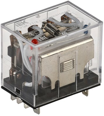 Реле РЭК77/4(LY4) с индикацией 10А 230В AC IEK RRP10-4-10-220A-LED - фото 243689