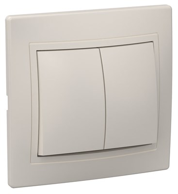 KVARTA Выключ. 2-кл. 10А ВС10-2-0-ККм крем. IEK EVK20-K33-10-DM - фото 243889