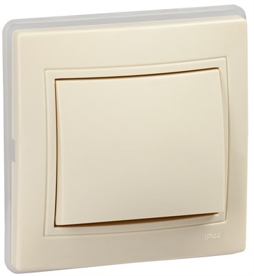 KVARTA Выключ. 1-кл. 10А IP44 ВС10-1-0-ККм-44 крем. IEK KV-V10-10-44-K33 - фото 243894
