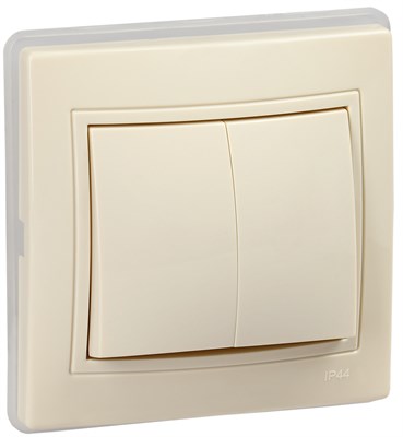 KVARTA Выключ. 2-кл. 10А ВС10-2-0-ККм-44 крем. IEK KV-V20-10-44-K33 - фото 243895