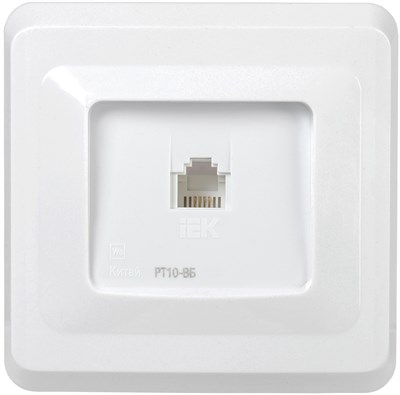 VEGA Роз. 1-мест. телеф. RJ11 РТ10-ВБ бел. IEK ETV10-K01-DM - фото 243910