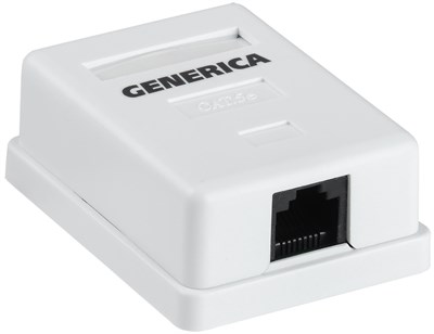 Розетка инф. настенная RJ45 кат. 5Е UTP 1 порт GENERICA CS2-1C5EU-12-G - фото 244081