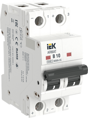 ARMAT Авт. выкл. M06N-DC 2P B 10А IEK AR-M06N-2-B010DC - фото 244631