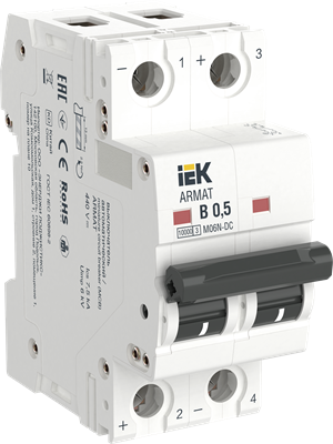 ARMAT Авт. выкл. M06N-DC 2P B 0,5А IEK AR-M06N-2-B0D5DC - фото 244640