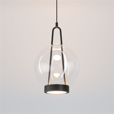 Подвесной светодиодный светильник со стеклянным плафоном 50267/1 LED черный a069346 - фото 246160