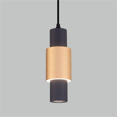 Подвесной светодиодный светильник 50204/1 LED черный/матовое золото a051714 - фото 252128