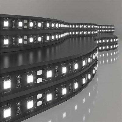 Светодиодная лента 120 Led 9,6 Вт IP20, 6500K холодный белый, 5 м 2835 24V 120Led 9,6W IP20 Black a063874 - фото 257199