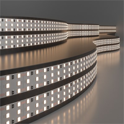 Лента светодиодная 360 LED 26 Вт IP20 трехрядная 3300К теплый белый 2835 24V 360Led 26W IP20 a062578 - фото 258034