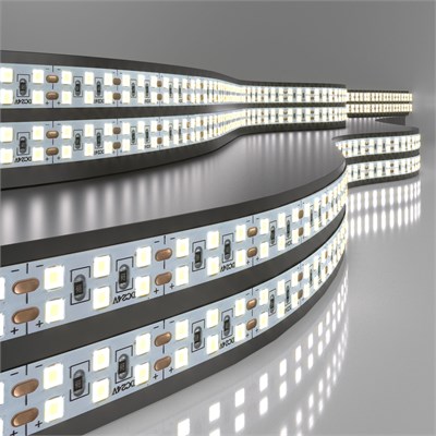 Светодиодная лента 240 LED 18 Вт IP20 двухрядная 6500К холодный белый 2835 24V 240Led 18W IP20 a061091 - фото 258435