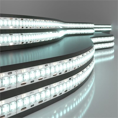 Светодиодная лента 24 В 16 Вт/м 240 Led/м 2835 IP65, холодный белый 6500 K, 5 м Лента светодиодная 24V 16W 240Led 2835 IP65 холодный белый, 5м a052993 - фото 260598