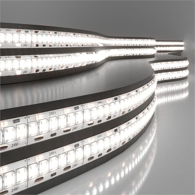 Светодиодная лента 24 В 16 Вт/м 240 Led/м 2835 IP65, дневной белый 4200K, 5 м Лента светодиодная 24V 16W 240Led 2835 IP65 дневной белый, 5м a052992 - фото 260600