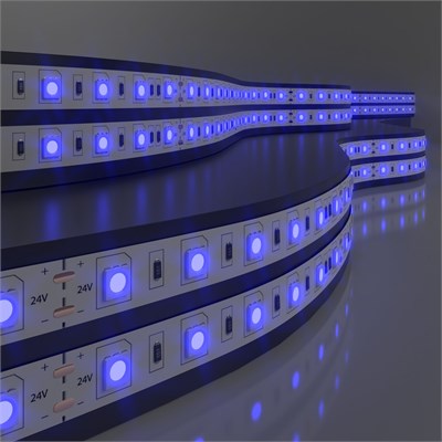 Светодиодная лента 24 В 14,4 Вт/м 60 Led/м 5050 IP65, синий, 5 м Лента светодиодная 24V 14,4W 60Led 5050 IP65 синий, 5м a052976 - фото 260640
