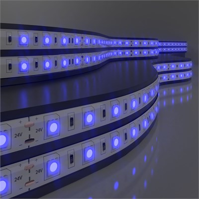 Светодиодная лента 24 В 14,4 Вт/м 60 Led/м 5050 IP20, синий, 5 м Лента светодиодная 24V 14,4W 60Led 5050 IP20 синий, 5м a052975 - фото 260642