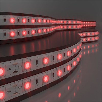 Светодиодная лента 24 В 14,4 Вт/м 60 Led/м 5050 IP65, красный, 5 м Лента светодиодная 24V 14,4W 60Led 5050 IP65 красный, 5м a052974 - фото 260644
