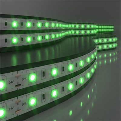 Светодиодная лента 24 В 14,4 Вт/м 60 Led/м 5050 IP65, зеленый, 5 м Лента светодиодная 24V 14,4W 60Led 5050 IP65 зеленый, 5м a052972 - фото 260648