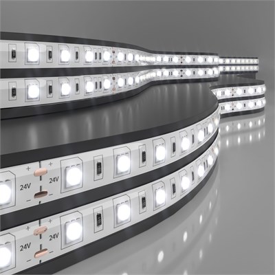 Светодиодная лента 24 В 14,4 Вт/м 60 Led/м 5050 IP65, дневной белый 4200K, 5 м Лента светодиодная 24V 14,4W 60Led 5050 IP65 дневной белый, 5м a052969 - фото 260654