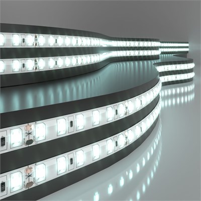Светодиодная лента 24 В 9,6 Вт/м 120 Led/м 2835 IP65, холодный белый 6500K, 5 м Лента светодиодная 24V 9,6W 120Led 2835 IP65 холодный белый, 5м a052964 - фото 260664