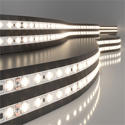Светодиодная лента 24 В 9,6 Вт/м 120 Led/м 2835 IP20, теплый белый 3300K, 5 м Лента светодиодная 24V 9,6W 120Led 2835 IP20 теплый белый, 5м a052959 - фото 260674