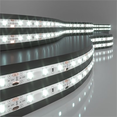 Светодиодная лента 24 В 4,8 Вт/м 60 Led/м 2835 IP65, холодный белый 6500K, 5 м Лента светодиодная 24V 4,8W 60Led 2835 IP65 холодный белый, 5м a052958 - фото 260676