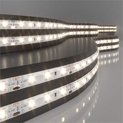 Светодиодная лента 24 В 4,8 Вт/м 60 Led/м 2835 IP65, теплый белый 3300K, 5 м Лента светодиодная 24V 4,8W 60Led 2835 IP65 теплый белый, 5м a052956 - фото 260680