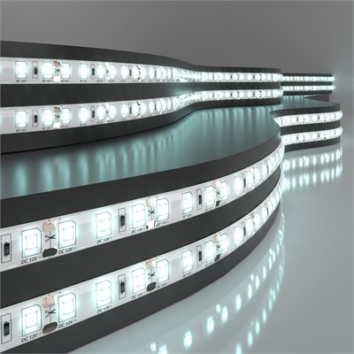 Светодиодная лента 12 В 9,6 Вт/м 120 Led/м 2835 IP65, холодный белый 6500K, 5 м Лента светодиодная 12V 9,6W 120Led 2835 IP65 холодный белый, 5м a052851 - фото 260754