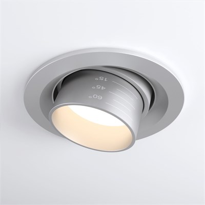 Встраиваемый светодиодный светильник с регулировкой угла освещения 9920 LED 15W 4200K серебро a052479 - фото 260789