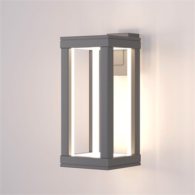 Уличный настенный светодиодный светильник Frame LED IP54 1527 TECHNO LED серый a051856 - фото 260917