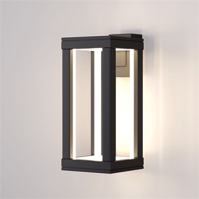 Уличный настенный светодиодный светильник Frame LED IP54 1527 TECHNO LED черный a051855 - фото 260924