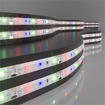 Светодиодная лента 12 В 4,8 Вт/м 60 Led/м 2835 IP65, RGB, 5 м Лента светодиодная 12V 4,8W 60Led 2835 IP65 RGB, 5м a050579 - фото 260969