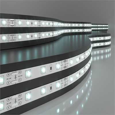 Комплект светодиодной ленты 12 В 4,8 Вт/м 60 Led/м 2835 IP20, холодный белый свет 6500К, 5 м Набор светодиодной ленты 12V 4,8W 60Led 2835 IP20 холодный белый, 5м a049837 - фото 261124