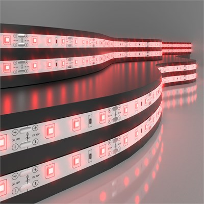 Светодиодная лента 12 В 4,8 Вт/м 60 Led/м 2835 IP20, красный, 5 м Лента светодиодная 12V 4,8W 60Led 2835 IP20 красный, 5м a046004 - фото 261738