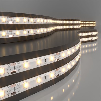 Светодиодная лента 12 В 4,8 Вт/м 60 Led/м 2835 IP65, теплый белый 3300К, 5 м Лента светодиодная 12V 4,8W 60Led 2835 IP65 теплый белый, 5м a041000 - фото 262356