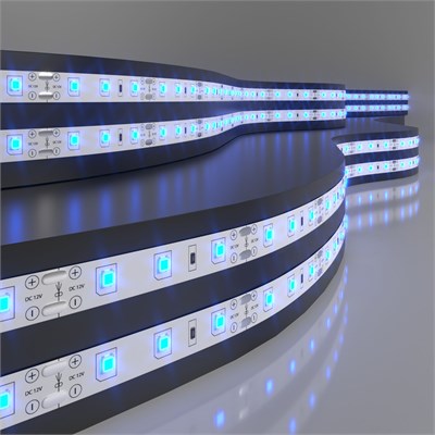 Светодиодная лента 12 В 4.8 Вт/м 60 Led/м 2835 IP65, синий, 5 м Лента светодиодная 12V 4,8W 60Led 2835 IP65 синий, 5м a040999 - фото 262358