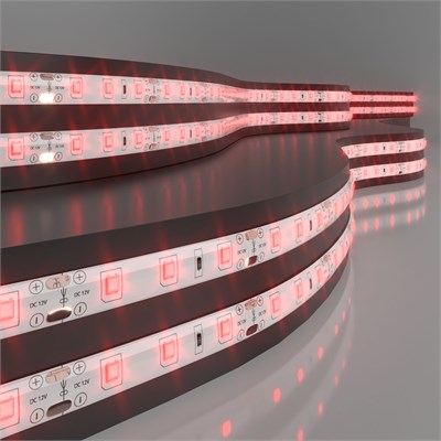 Светодиодная лента 12 В 4.8 Вт/м 60 Led/м 2835 IP65, красный, 5 м Лента светодиодная 12V 4,8W 60Led 2835 IP65 красный, 5м a040998 - фото 262360