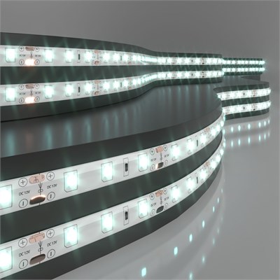 Светодиодная лента 12 В 4,8 Вт/м 60 Led/м 2835 IP65, холодный белый 6500К, 5 м Лента светодиодная 12V 4,8W 60Led 2835 IP65 холодный белый, 5м a040996 - фото 262364