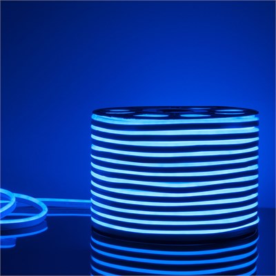 Светодиодный гибкий неон 220 В 9.6 Вт/м 120Led/м 2835 IP67, односторонний, синий, 50 м Гибкий неон 220V 9,6W 120Led 2835 IP67 односторонний синий, 50 м a040594 - фото 262430
