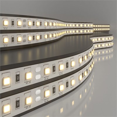 Светодиодная лента 12 В 14,4 Вт/м 60 Led/м 5050 IP20, теплый белый 3300К, 5 м Лента светодиодная 12V 14,4W 60Led 5050 IP20 теплый белый, 5м a027839 - фото 262987