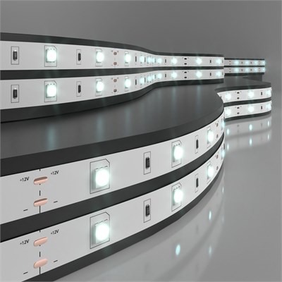 Светодиодная лента 12 В 7.2 Вт/м 30 Led/м 5050 IP20, холодный белый 6500К, 5 м Лента светодиодная 12V 7,2W 30Led 5050 IP20 холодный белый, 5м a027835 - фото 262993