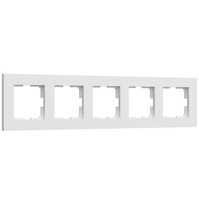 Рамка на 5 постов Slab (белый софт) W0052961 a067786 - фото 263225