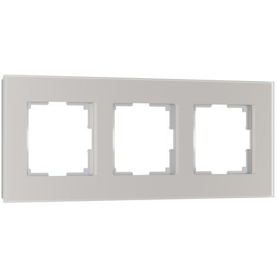 Рамка из стекла на 3 пост Senso дымчатый soft-touch W0033117 a067416 - фото 263235