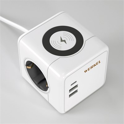 Розеточный блок 3-местный + 3×USB + беспроводная зарядка W6513501 a066454 - фото 263289