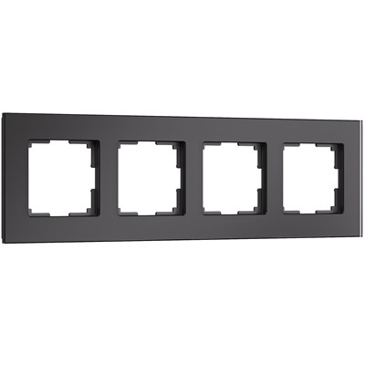 Рамка из стекла на 4 поста Senso черный soft-touch W0043108 a064575 - фото 263379