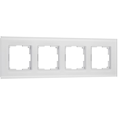 Рамка из стекла на 4 поста Senso белый soft-touch W0043101 a064567 - фото 263391
