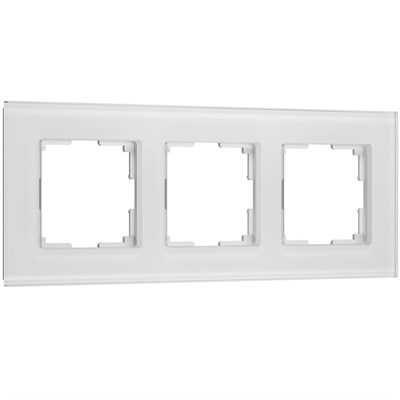 Рамка из стекла на 3 поста Senso белый soft-touch W0033101 a064566 - фото 263394