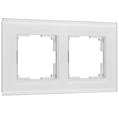 Рамка из стекла на 2 поста Senso белый soft-touch W0023101 a064565 - фото 263397