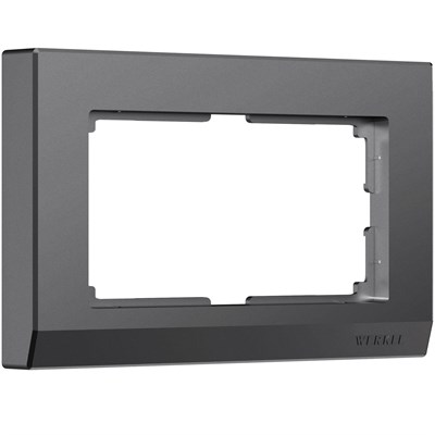 Рамка из поликарбоната для двойной розетки Stark графит матовый W0081864 a063120 - фото 263693
