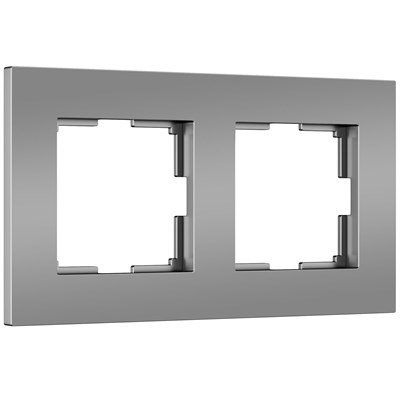 Рамка из поликарбоната на 2 поста Slab серебро софт W0022965 a062813 - фото 263790