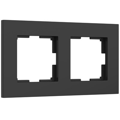 Рамка из поликарбоната на 2 поста Slab черный софт W0022908 a062800 - фото 263822