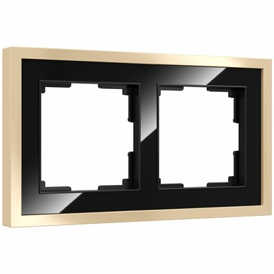Рамка из металла на 2 поста Baguette черный/латунь W0022852 a060240 - фото 264152